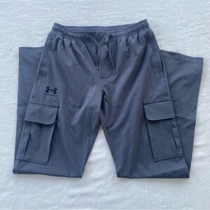 NWT Under Armour Boys Gray Icon Woven Pant Youth Large